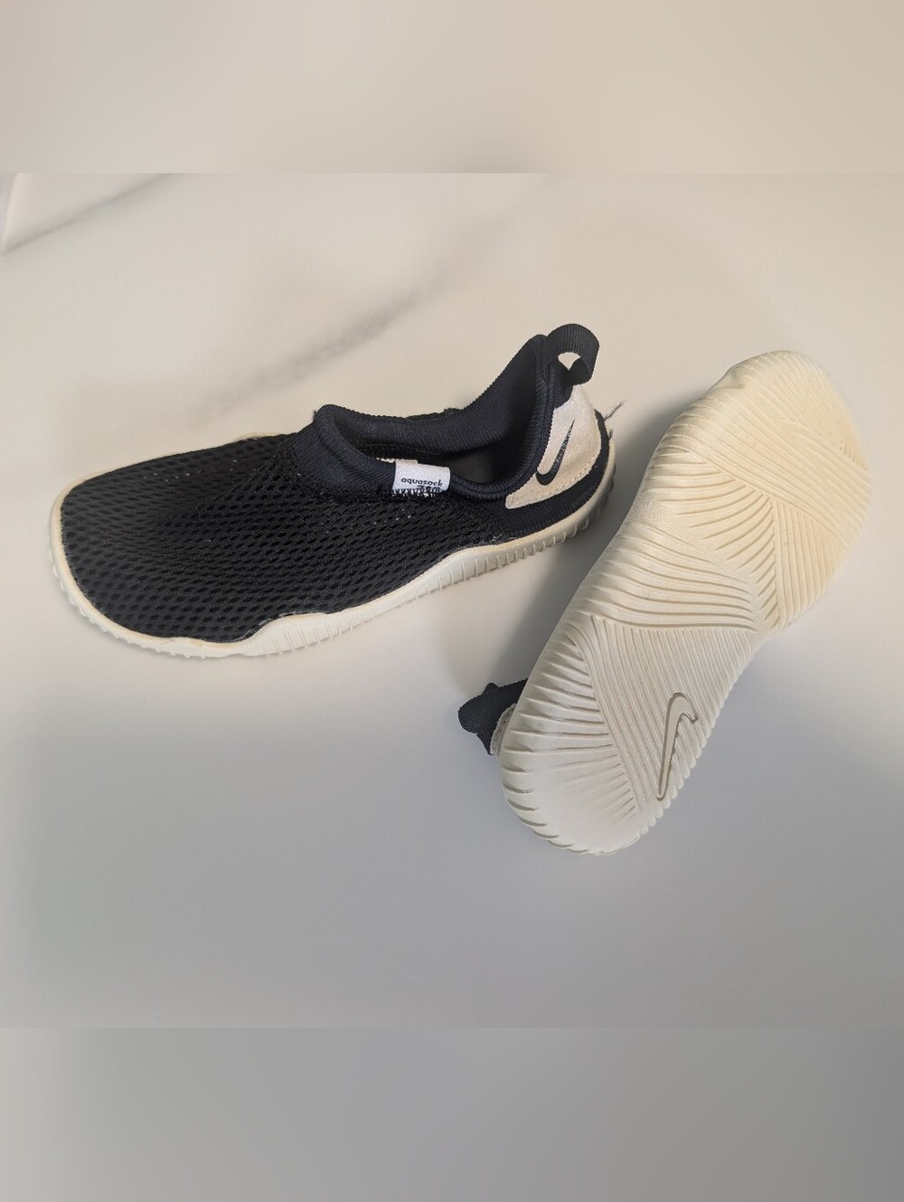 Nike Aquasock Slip-Ons - Black Mesh, Off-White Soles - Hard To find